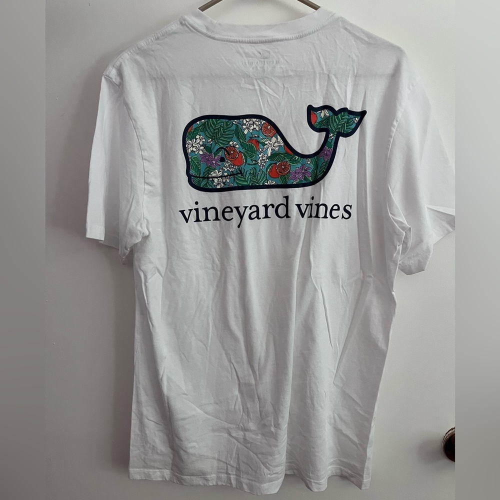 Men’s Size Medium Vineyard Vines Tropical Florida Oranges Citrus White T-Shirt